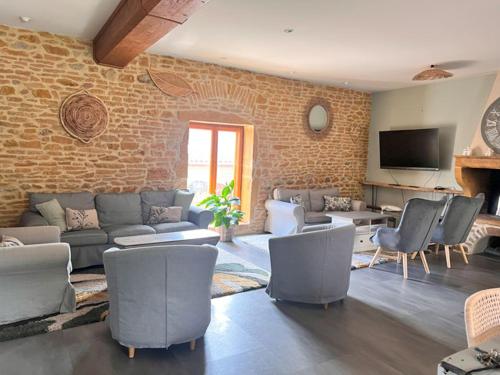 ห้องส่วนกลางสำหรับนั่งเล่น/ดูทีวี, Domaine des Vignes d'Hôtes (Domaine des Vignes d'Hotes) in บาญอล