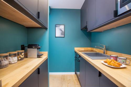 Kitchen, Contemporary studio in the heart of Morzine near Chalet Les 4 Vents Restaurant