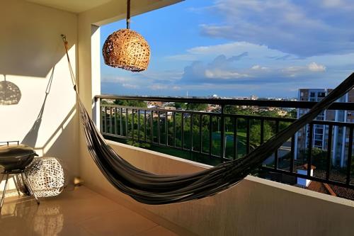 Apartamento con aire, hamaca, piscina y gym