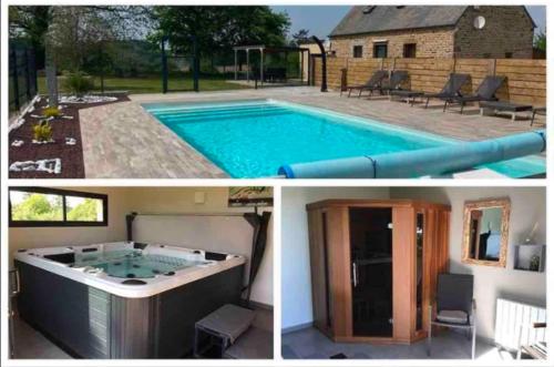 La Miltière, maison avec piscine, spa et sauna gîte à louer Vezins