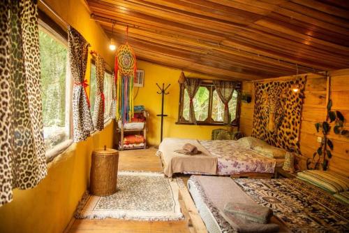 2 double beds, 1 twin bed