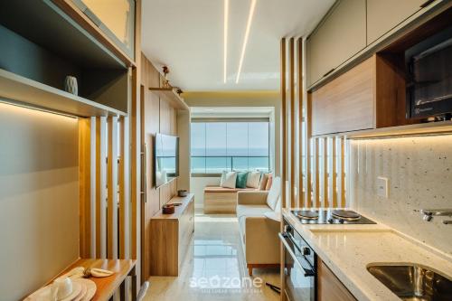 ห้องครัว, SOA - Condomínio a 300m da Praia dos Artistas em Salvador (SOA - Condominio a 300m da Praia dos Artistas em Salvador) in อิไตการา