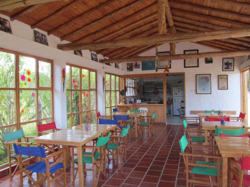 餐廳, Hotel Ecoposada Vina de Aldana in 拉梅薩德洛斯桑托斯
