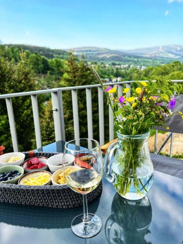 شرفة/ تراس, Apartmán Vista Rokytnice (Apartman Vista Rokytnice) in روكيتنايس ناد جيزيرو