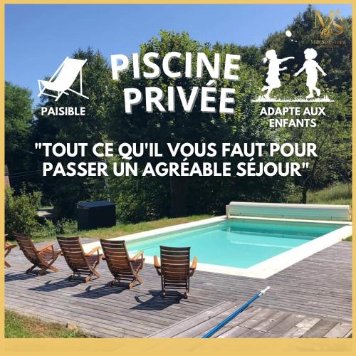 Aux Cotés des Chenes Piscine et Nature gîte à louer Saint-Paul-la-Roche