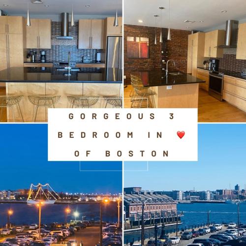 Boston Harbor views Modern north end condo FREE PARKING! Room Type - Three-Bedroom Apartment