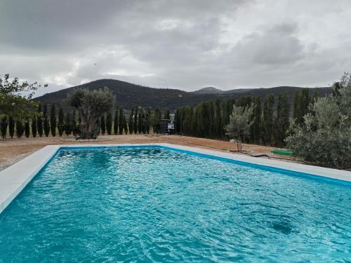 Peldbaseins, Casa rural Cabaña de la Huerta (Casa rural Cabana de la Huerta) in Navahermosa
