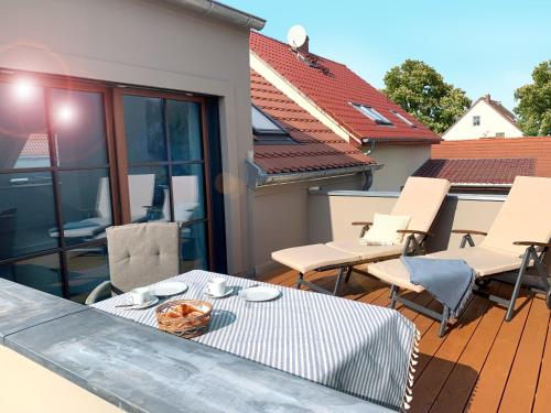 Balkons/terase, Apartment in Caputh am Schlosspark in Schwielowsee