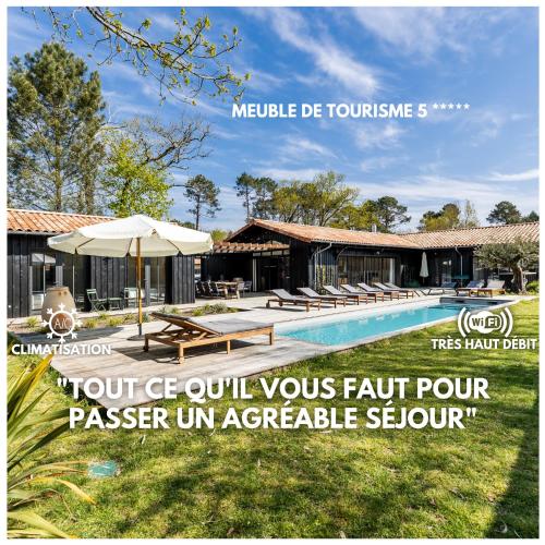 Villa Agapi - 10 personnes, piscine chauffée, pétanque - Lège cap Ferret - Location, gîte - Lège-Cap-Ferret