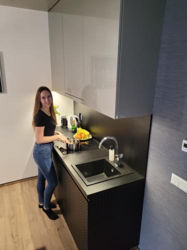 Kitchen, Jade Residence Apartman in Sarvar