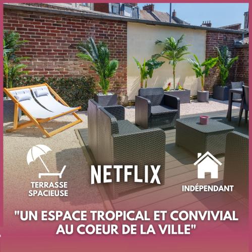 L'Escale Tropicale, appartement indépendant avec terrasse privative, Saint-Quentin
