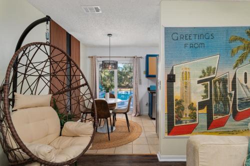 Kitchen, Havana Hideaway 3BR Home with Private Pool and Dedicated Office in Vilano Beach
