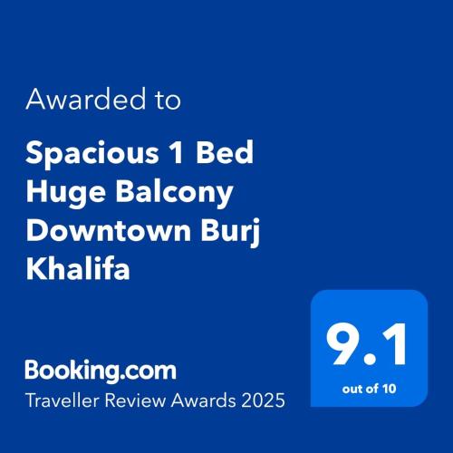 Spacious 1 Bed Huge Balcony Downtown Burj Khalifa, Dubaj