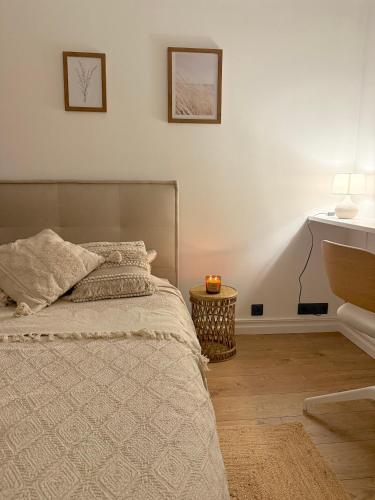 Apartment with a fire-place