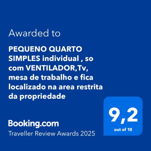 Facilities, PEQUENO QUARTO individual-PERTO DO CENTRO DE CONVENCOES- RECIFE - ventilador,TV,mesa de trabalho in Espinheiro