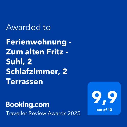 Ferienwohnung - Zum alten Fritz - Suhl, 2 Schlafzimmer, 2 Terrassen, Suhl (foto 2)