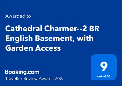 Cathedral Charmer--2 BR English Basement, with Garden Access in Washington, USA