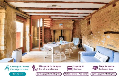 共用Lounge/電視區, Maison en pierre avec piscine et terrasse pour 6 in 蒙提尼亞克