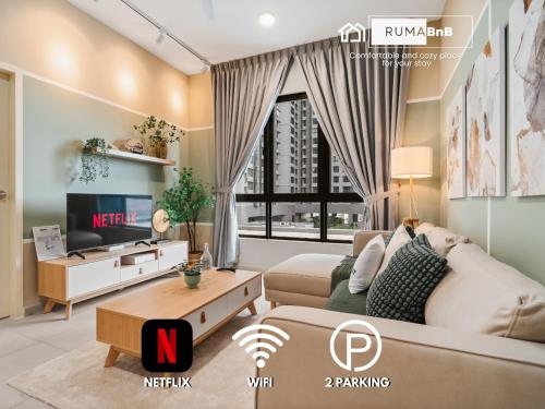4BR Matcha-Inspired Home at Meta Residence by RumaBnB, Seri Kembangan
