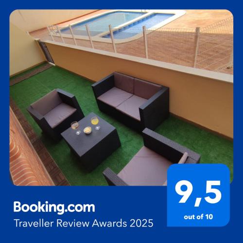 Apartamento con patio, piscina y parking privado - platja de l'Almadrava