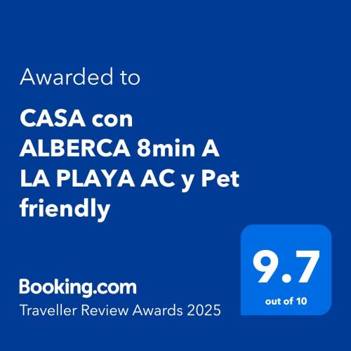 CASA con ALBERCA 8min A LA PLAYA AC y Pet friendly in Jarretadera, Mexico