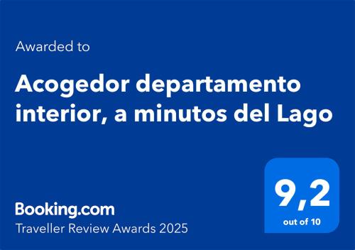 Acogedor departamento interior, a minutos del Lago