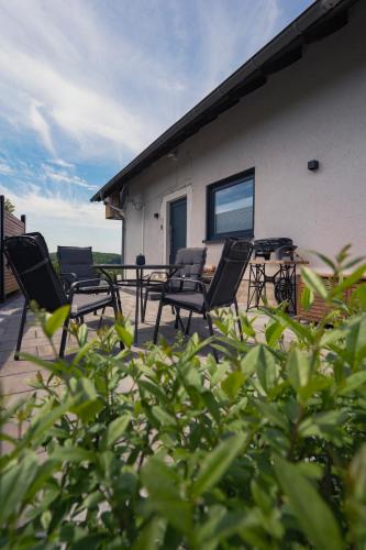 陽台/露台, Ferienwohnung "Apartment Paul" Eppelborn - Stilvolles Apartment mit Terrasse, Parkplatz & zentrale L in 埃珀爾博恩