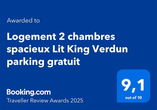 Logement 2 chambres spacieux Lit King Verdun parking gratuit 5
