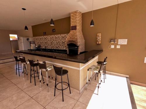 virtuve, Rancho condominio Lago e Sol - com piscina aquecida e ar condicionado in Fronteira