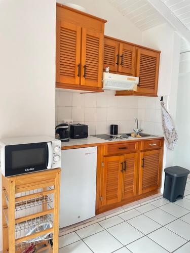Kitchen, Appartements CHEZ COCO - Residence de charme au coeur de Terre-de-haut - Clim, kitchenette, terrasse in Terre-de-Haut