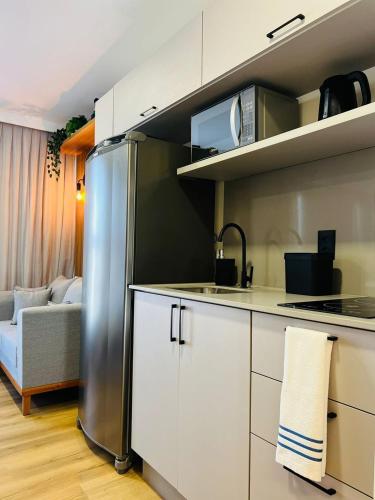 ห้องครัว, LOFT UP 506 | Mobiliado | WIFI | Piscina | Vaga in วิลาโนวา