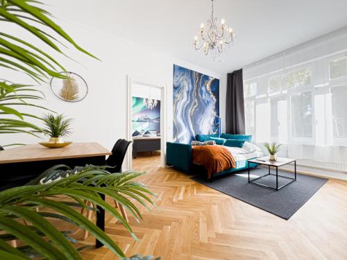 Erstklassiges Ferienapartment Citynah mit 1 Schlafzimmer - WiFi, TV, Küchenzeile, Waschmaschine&Trockner, Lipsk (zdjęcie 8)