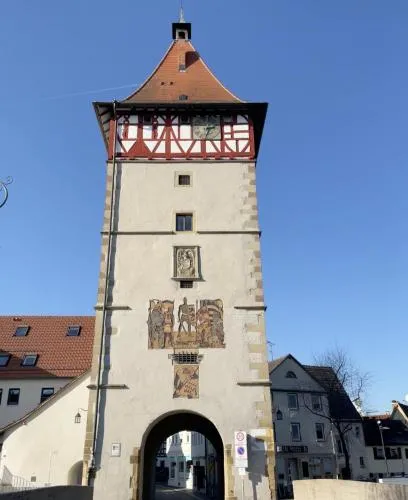 Fire TV, Zimmer mit Arbeitsplatz im Stadtzentrum in Waiblingen, Deutschland