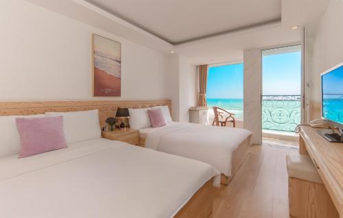 Chambre double avec 1 ou 2 lits, deluxe, vue sur la mer
