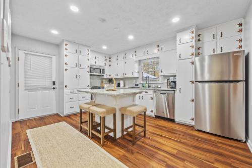 Kitchen, Serene Large Backyard with Patio in Northlake