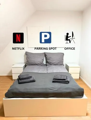 Moderne Wohnung mit Arbeitsplatz, Netflix, Nespresso & privatem Stellplatz in Duisburg, Deutschland