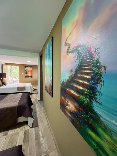 4 twin beds