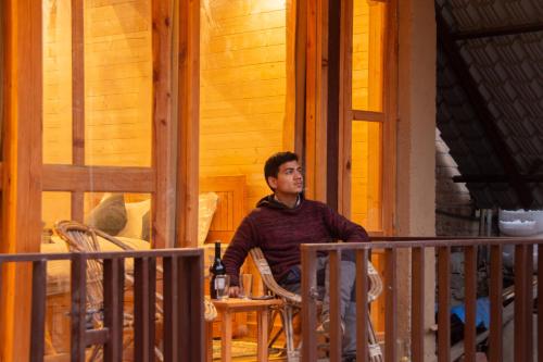 Balkons/terase, Eco-Himalayas Cottages - Tirthan Valley in Gushaini