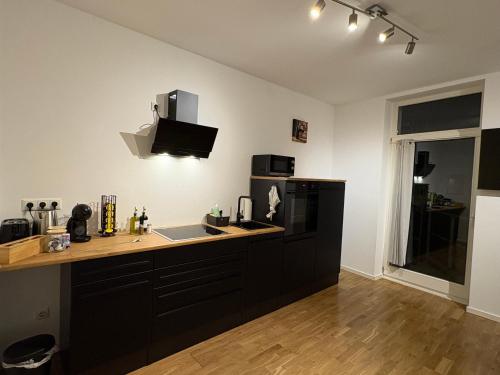 ห้องครัว, Modernes Serviced Apartment Wohnglück 1 (Modernes Serviced Apartment Wohngluck 1) in อันสบัค