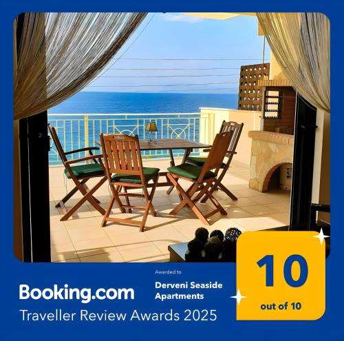 Exterior view of Derveni Seaside Apartments - Deluxe Sea View Penthouse Jacuzzi-BBQ & Groundfloor Garden View Apartme