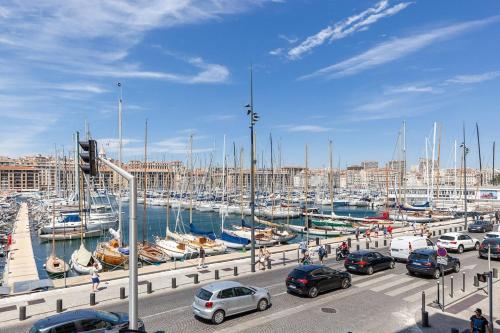 Vue panoramique Vieux Port Marseille, Marseille