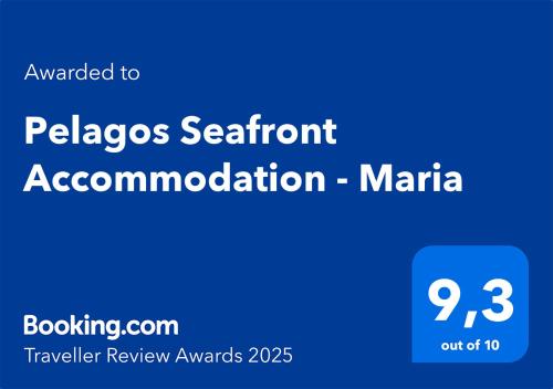 Pelagos Seafront Accommodation - Maria, Mirtéai (foto 2)