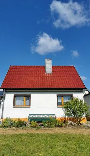 Kleines Landhaus in Erfurt bei der Messe in Erfurt, Deutschland