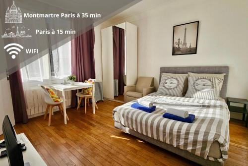 Studio Alba - 15min Paris RER E, cosy - Location saisonnière - Noisy-le-Sec