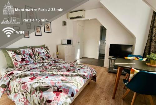 Studio Lavande - 15min Paris RER E, cosy - Location saisonnière - Noisy-le-Sec