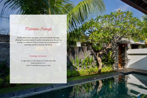 Motorbike Package at One Bedroom Villa with Private Pool room in Del Cielo Villa Seminyak