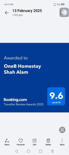 OneB Homestay Shah Alam, 9 pax, I-city near, Wifi