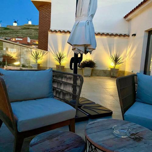 Habitación triple, terraza