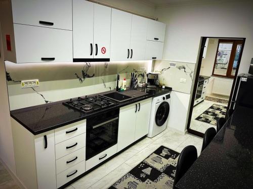 кухня, Apartament 2 dormitoare LUX situat la parter in complex ApartHotel Botosani 3 in Ботошані