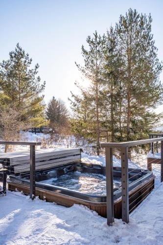 Walk to Village! Stunning timber chalet! Hot-Tub, Bonfire & more! in Ellicottville, USA